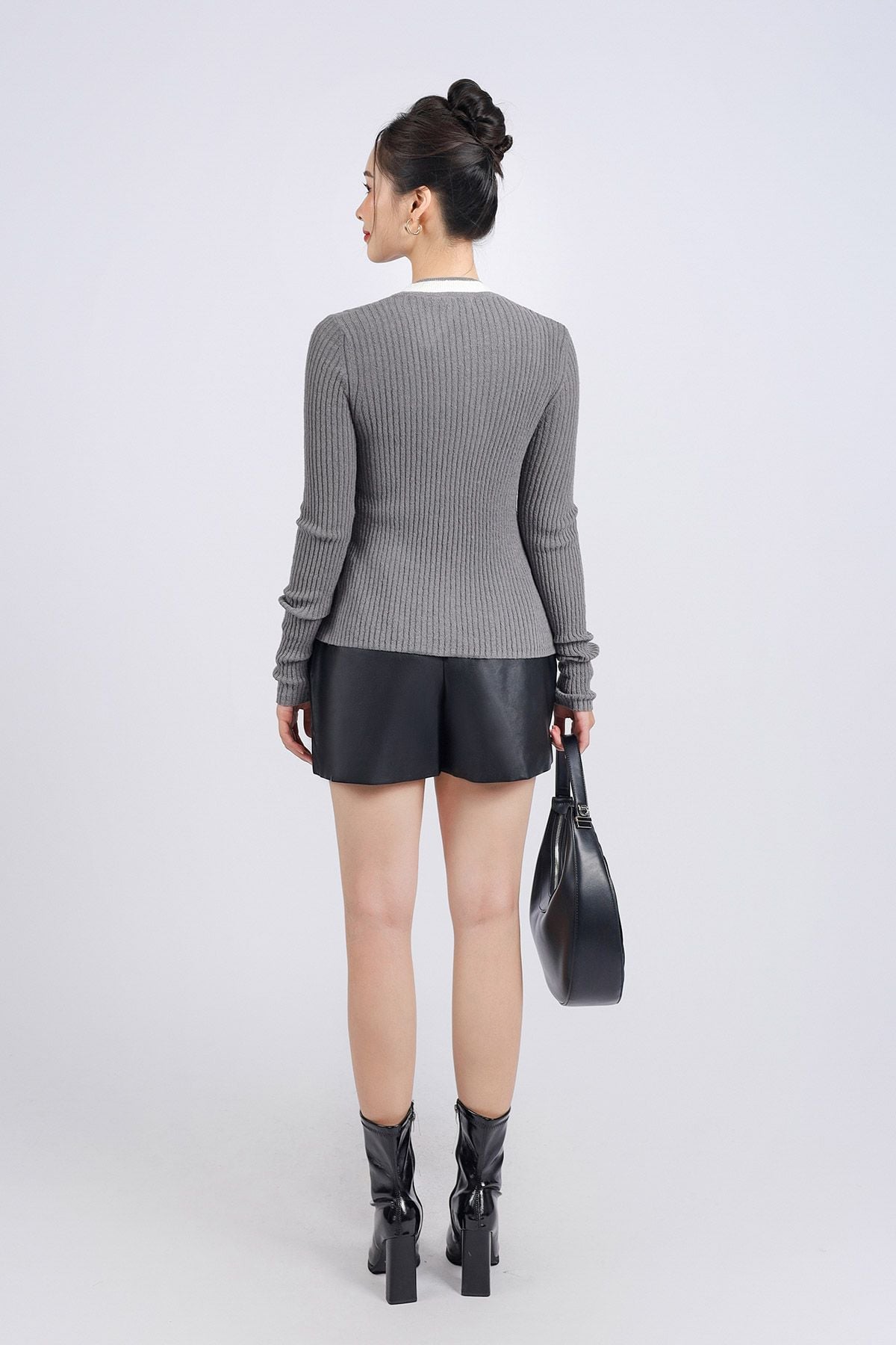 BKL415 - Áo khoác len thời trang cao cấp dáng ôm cài khuy thân trước - PANTIO