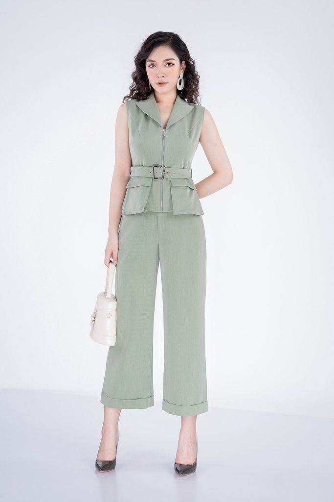 Áo khoác chất liệu thô không tay BKM35045 - PANTIO