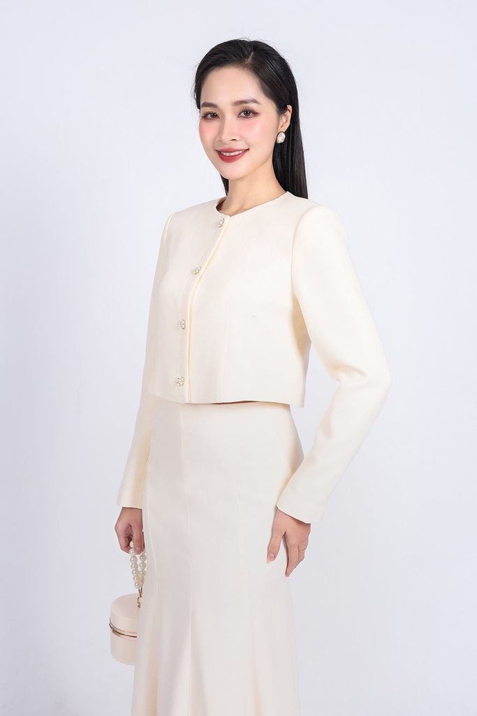 BJD93208 - Chân váy công sở vải dạ dáng ôm đuôi cá khóa thân sau - PANTIO
