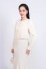 BKM93208 - tylekeo8888 công sở vải dạ dáng lửng cổ tròn tay bồng nhẹ cài khuy đá thân trước - tỷ lệ kèo 8899