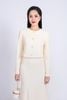 BKM93208 - tylekeo8888 công sở vải dạ dáng lửng cổ tròn tay bồng nhẹ cài khuy đá thân trước - tỷ lệ kèo 8899