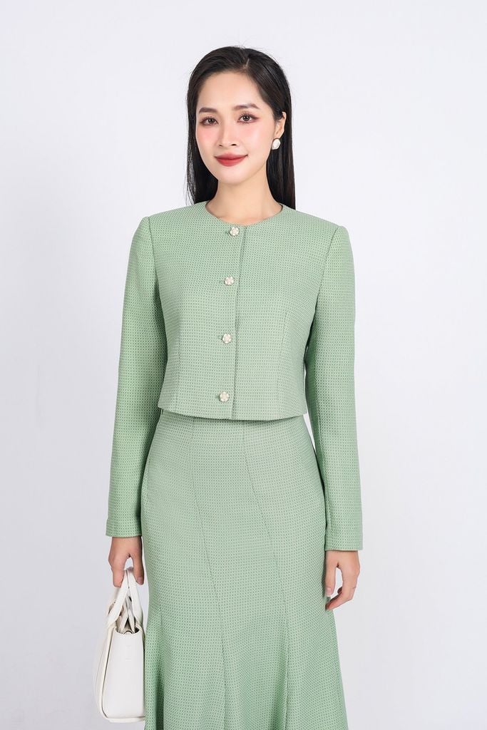 BJD93208 - Chân váy công sở vải dạ dáng ôm đuôi cá khóa thân sau - PANTIO