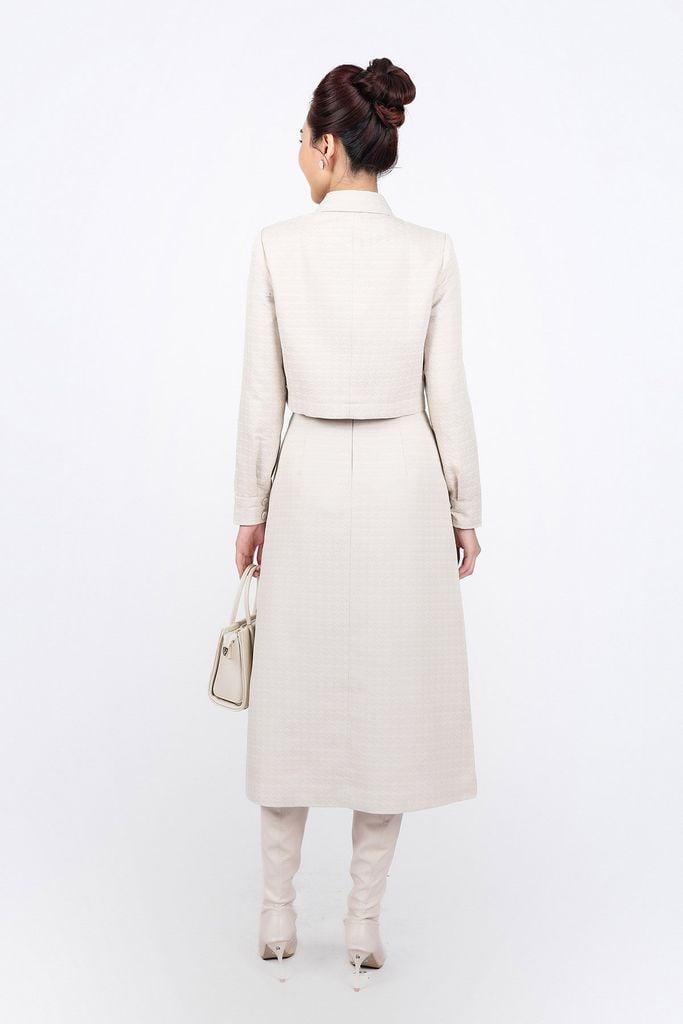 BJD93366 - Chân váy dài dáng suông vải gió cạp phối kim loại tạo kiểu - PANTIO