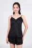 BMN3072 - Bộ mặc nhà vải lụa satin cao cấp dáng suông phối viền ren tạo kiểu - PANTIO