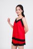 BMN3072 - Bộ mặc nhà vải lụa satin cao cấp dáng suông phối viền ren tạo kiểu - PANTIO