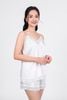 BMN3072 - Bộ mặc nhà vải lụa satin cao cấp dáng suông phối viền ren tạo kiểu - PANTIO
