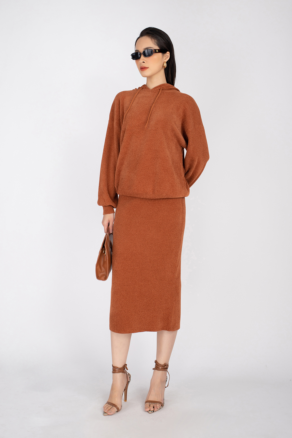 BJO230 - Chân váy dài chất liệu len dáng bút chì xẻ tà - PANTIO