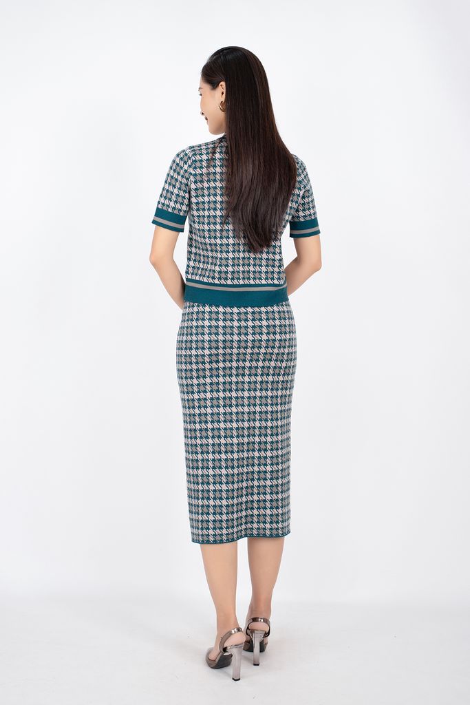 BJO250 - Chân váy midi vải len sợi dáng bút chì cạp chun dài qua gối - PANTIO