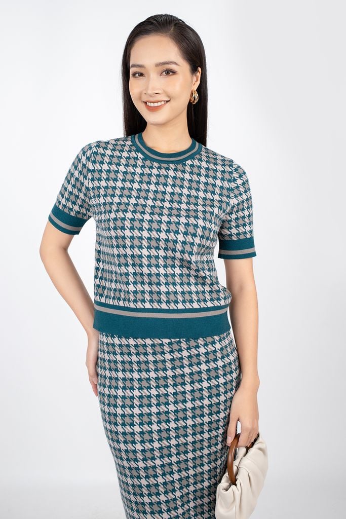 BJO250 - Chân váy midi vải len sợi dáng bút chì cạp chun dài qua gối - PANTIO