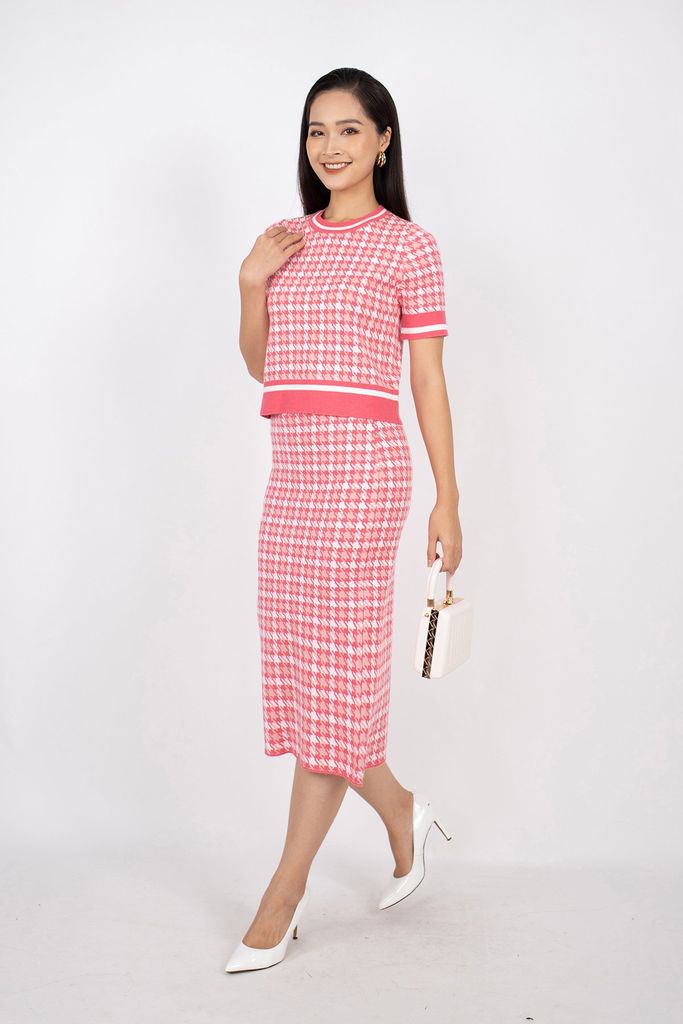 BJO250 - Chân váy midi vải len sợi dáng bút chì cạp chun dài qua gối - PANTIO