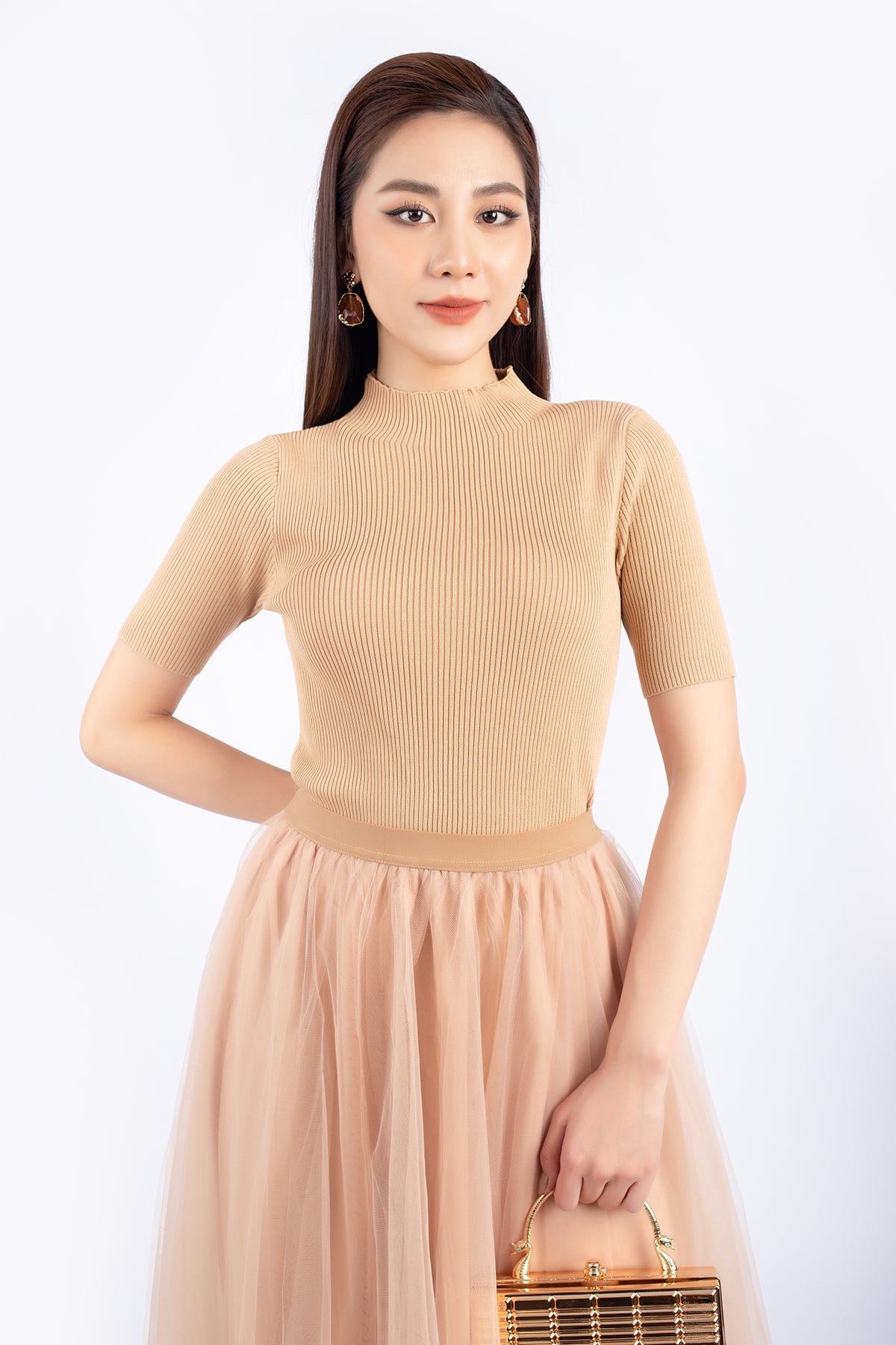 BOL274 - Áo len cao cấp dạo phố dáng ôm cổ cao tay lỡ - PANTIO