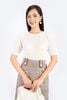 BOL281 - Áo len cao cấp dáng ôm nhẹ cổ tròn tay lỡ cầu vai xếp nếp bồng tạo kiểu - PANTIO