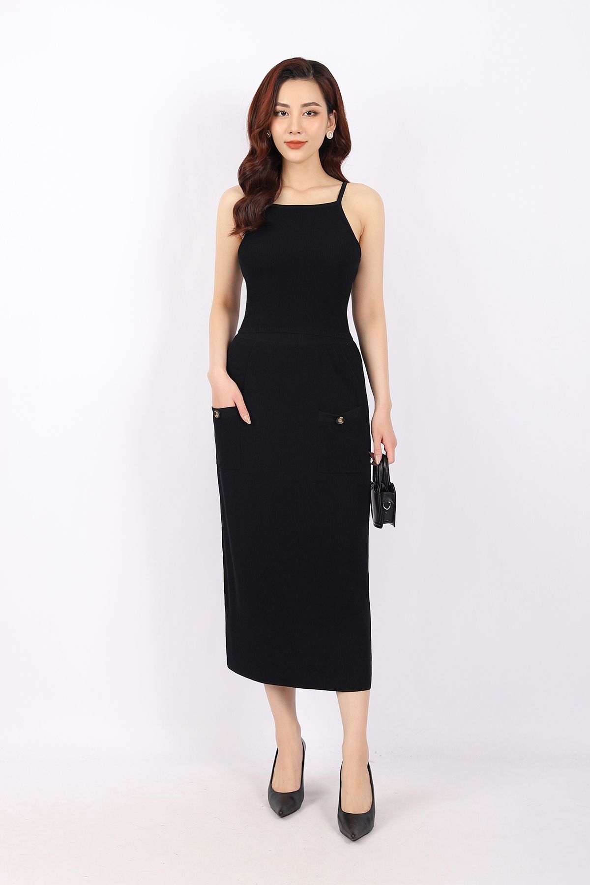 BOL376 - Áo len hai dây cao cấp dáng ôm cổ vuông - PANTIO