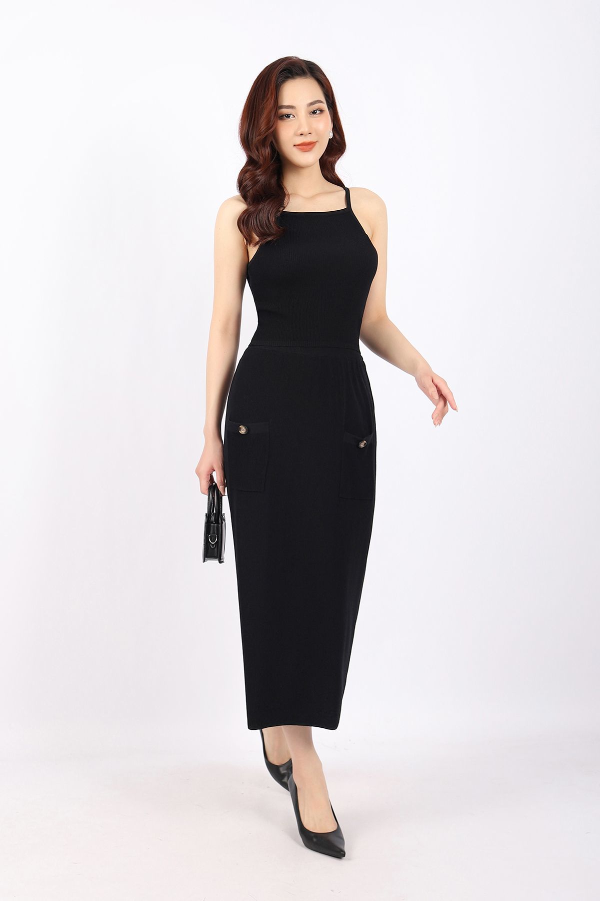 BOL376 - Áo len hai dây cao cấp dáng ôm cổ vuông - PANTIO