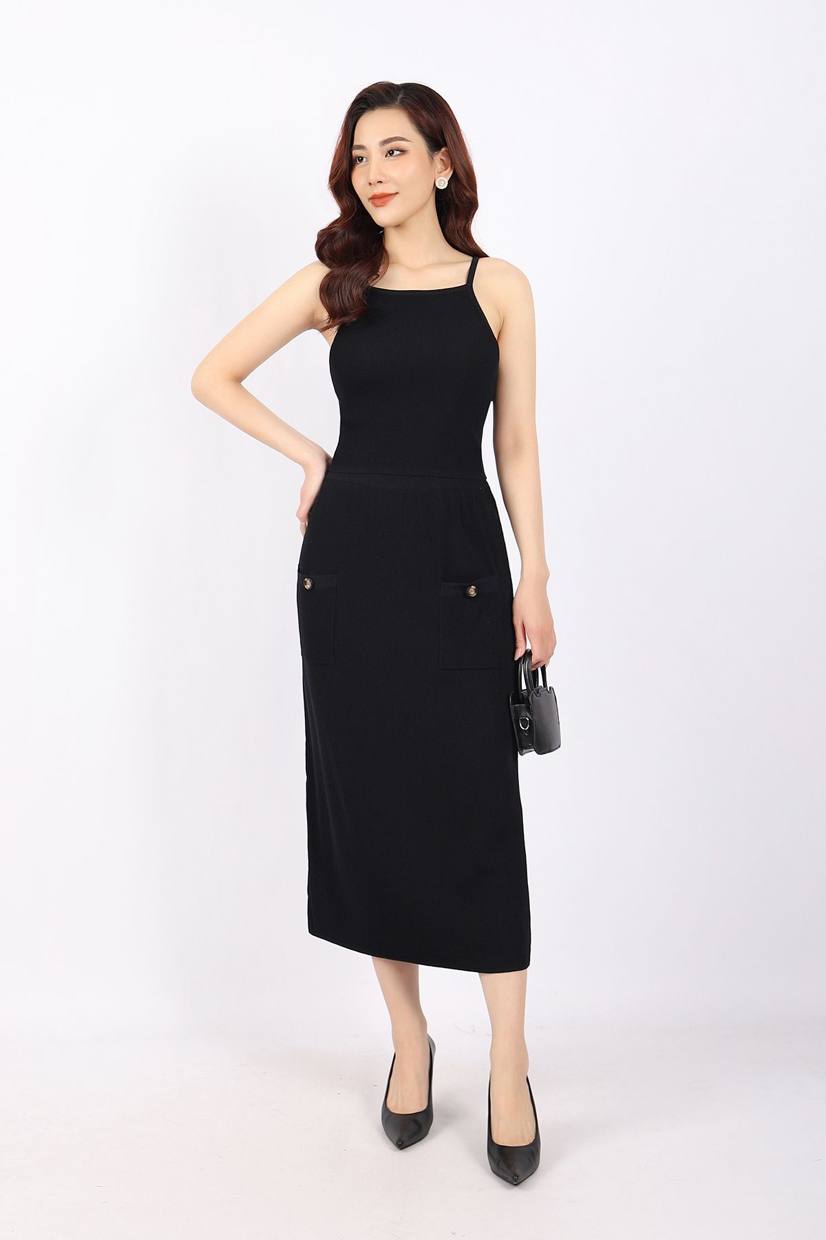 BOL376 - Áo len hai dây cao cấp dáng ôm cổ vuông - PANTIO