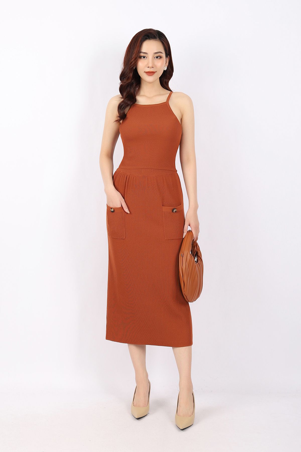 BOL376 - Áo len hai dây cao cấp dáng ôm cổ vuông - PANTIO