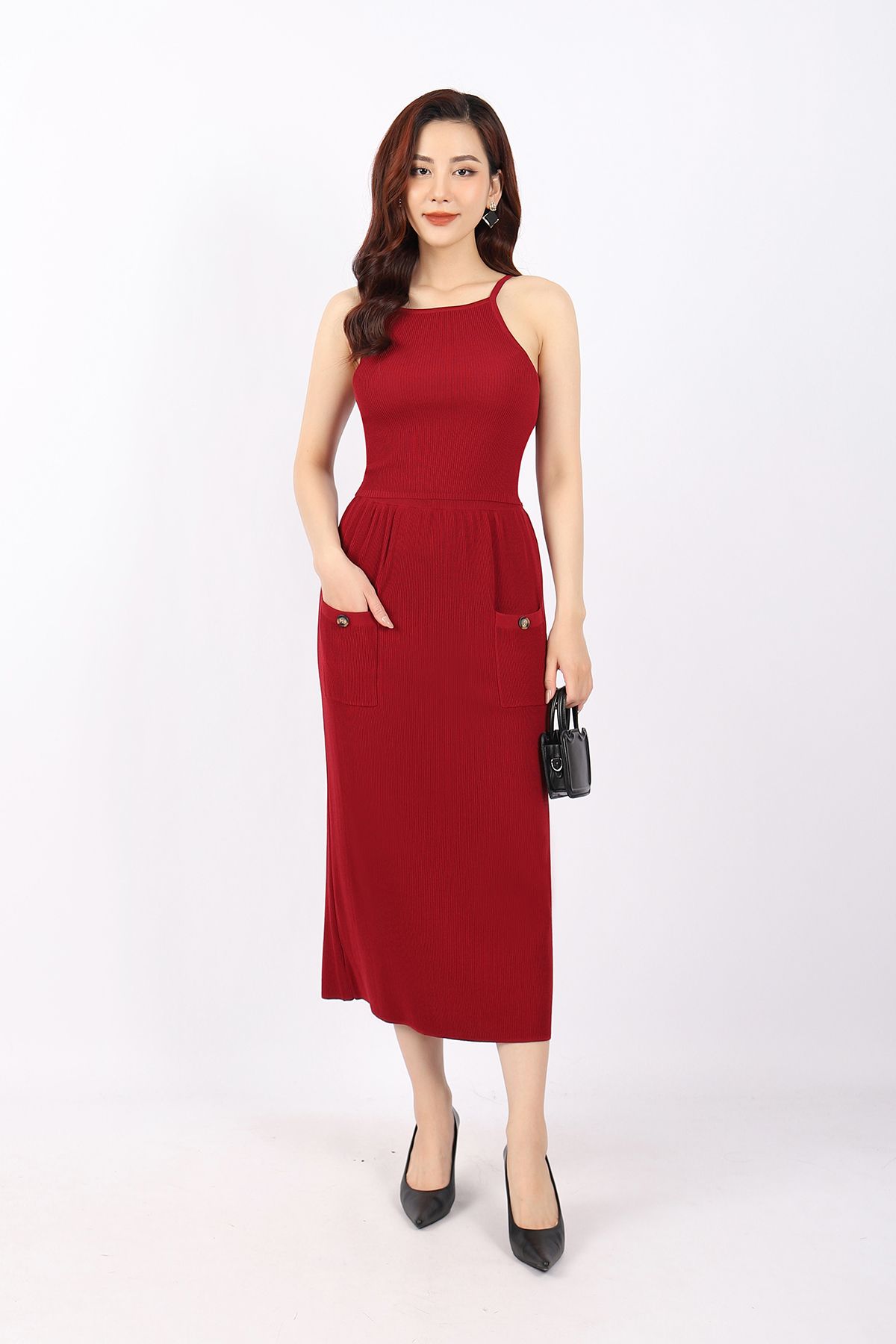 BOL376 - Áo len hai dây cao cấp dáng ôm cổ vuông - PANTIO