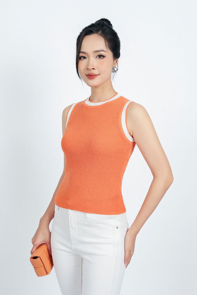 BOL415 - Áo len thời trang cao cấp dáng ôm cổ tròn sát nách - PANTIO