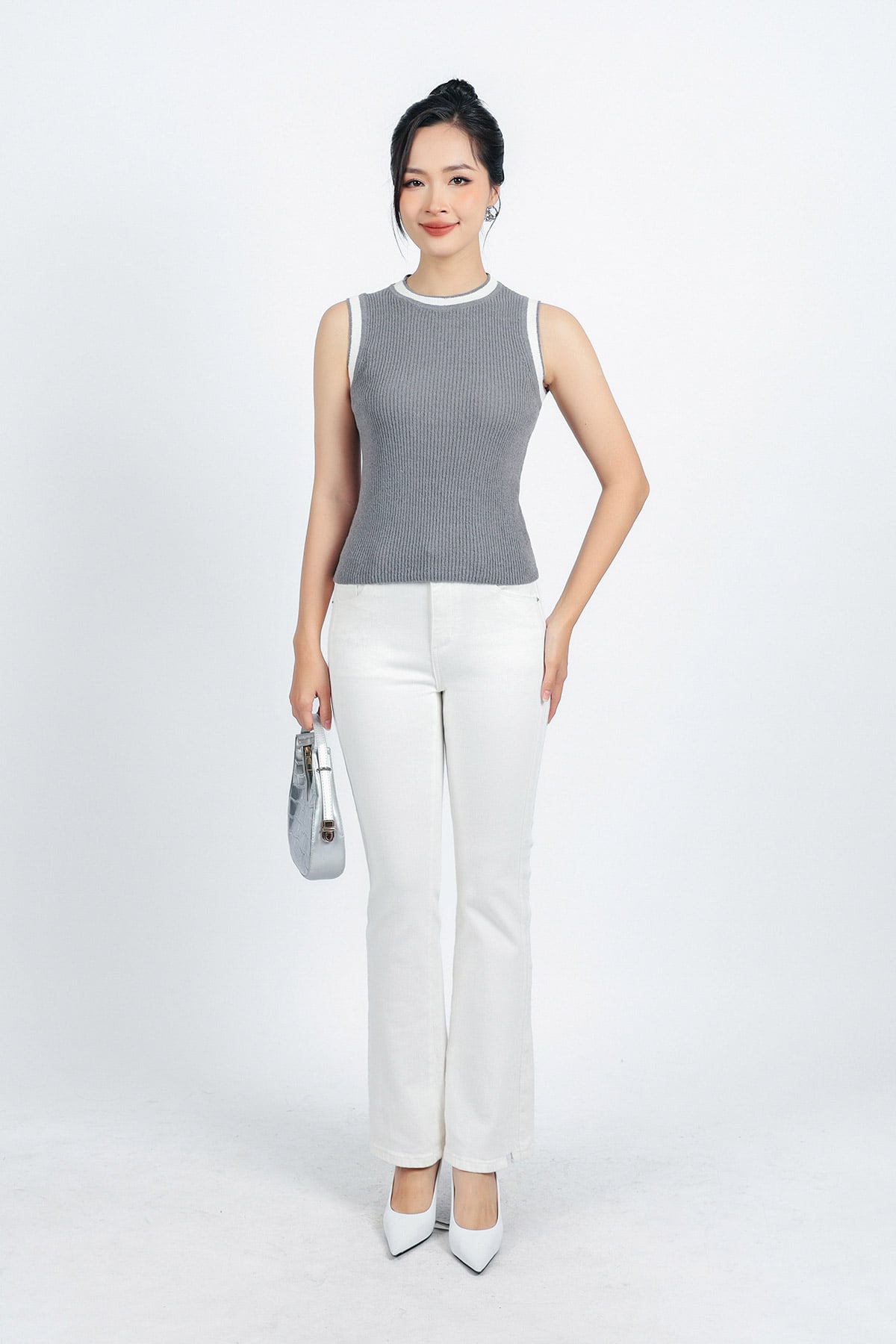 BOL415 - Áo len thời trang cao cấp dáng ôm cổ tròn sát nách - PANTIO