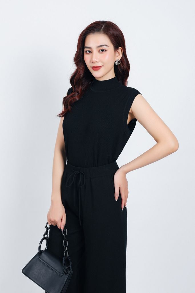 BOL425 - Áo len thời trang cao cấp dáng suông cổ cao vai chờm - PANTIO