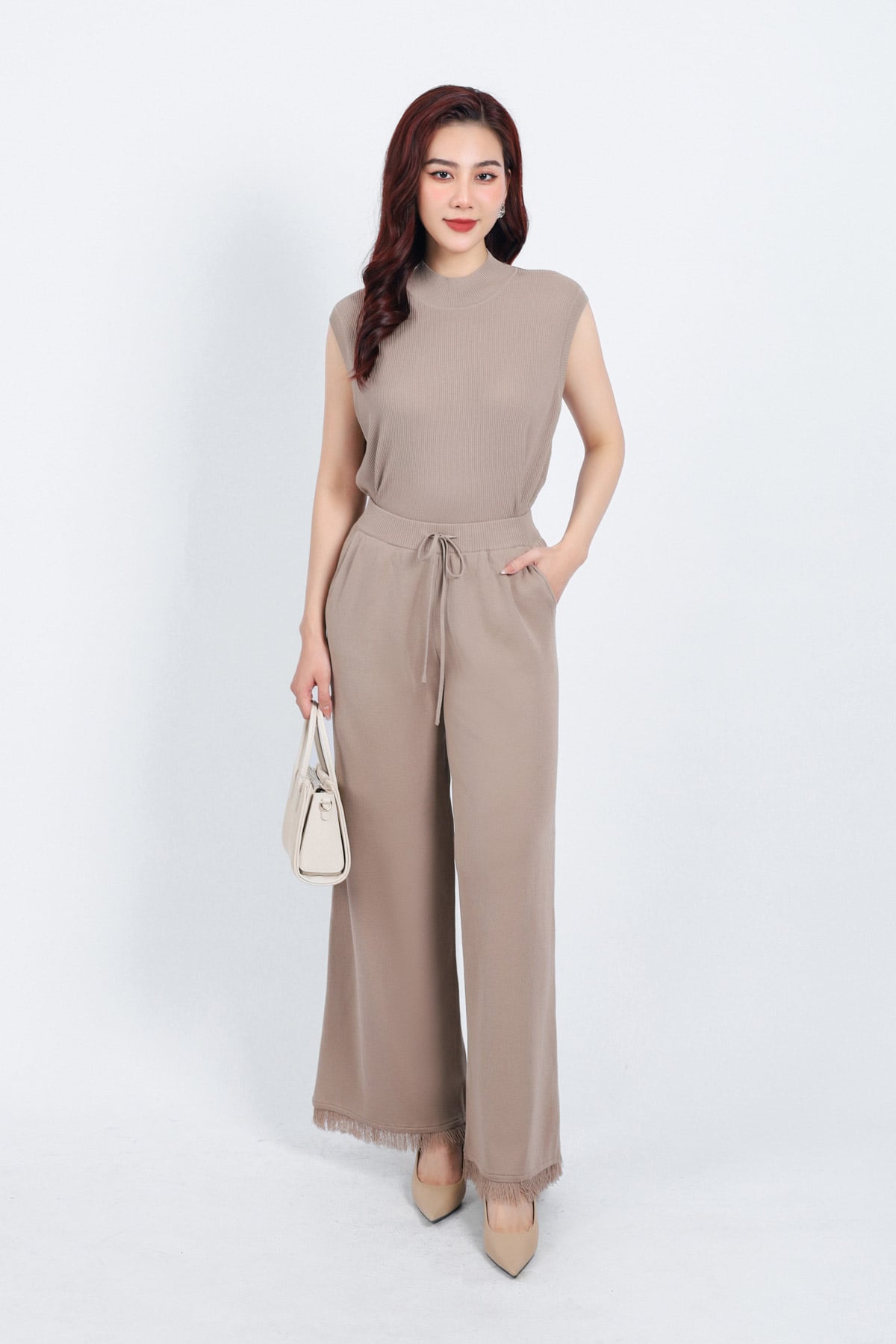 BOL425 - Áo len thời trang cao cấp dáng suông cổ cao vai chờm - PANTIO