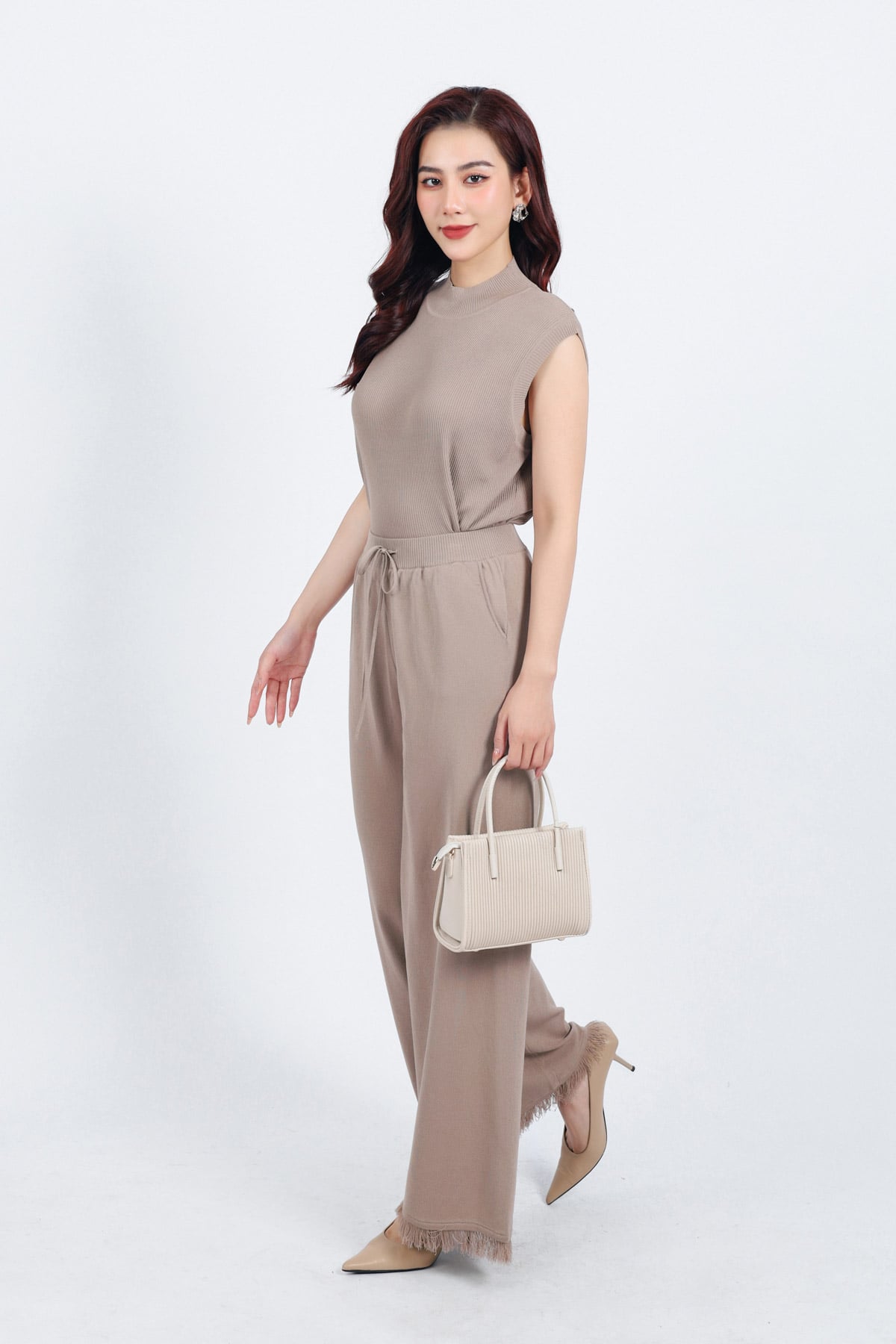 BOL425 - Áo len thời trang cao cấp dáng suông cổ cao vai chờm - PANTIO