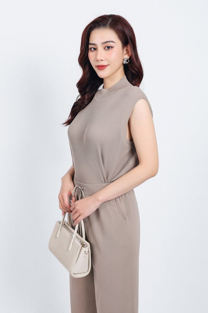 BOL425 - Áo len thời trang cao cấp dáng suông cổ cao vai chờm - PANTIO