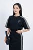 BTT1010 - Bộ thể thao vải Cotton áo tay lửng dáng suông + chân váy cạp chun dáng suông hoạ tiết kẻ sọc - PANTIO