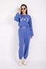 BTT9003 - Bộ thể thao vải cotton áo dáng croptop phối hình in trang trí quần bo gấp cạp chun - PANTIO
