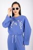 BTT9003 - Bộ thể thao vải cotton áo dáng croptop phối hình in trang trí quần bo gấp cạp chun - PANTIO