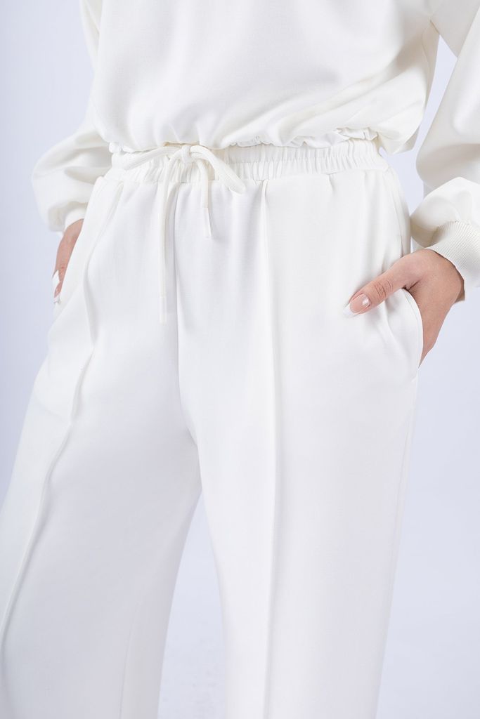 BTT9005 - Bộ thể thao cao cấp vải cotton áo dáng bom cổ tròn quần suông ống rộng phối đường mí gân cạp chun - PANTIO