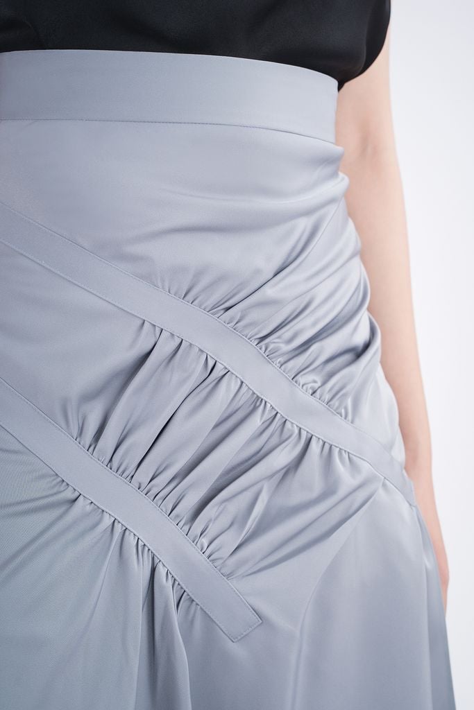 Chân váy dài chất liệu tuýt-si dáng xòe FJD3853 - PANTIO