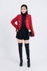FAD9518 - tylekeo8888 vải dạ Tweed dáng lửng gấu áo phối tua rua tạo kiểu thân áo đính khuy trang trí - tỷ lệ kèo 8899