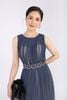 FJD5913 - Chân váy midi chất liệu lụa dập ly in họa tiết - PANTIO