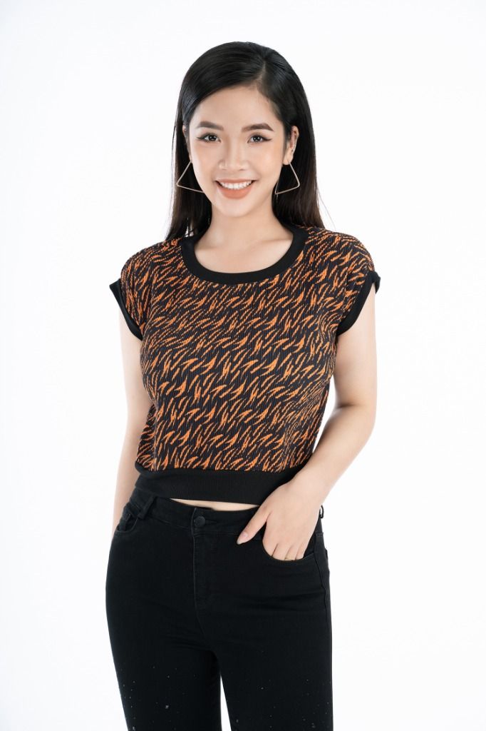 Áo sơ mi kiểu chất liệu phi cát dập ly in họa tiết FAI32906 - PANTIO