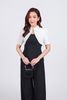 FAK11350 - Áo kiểu công sở vải tuytsi dáng ôm cổ kiểu đính khuy đá cao cấp vai bồng nhẹ khoá thân sau - PANTIO