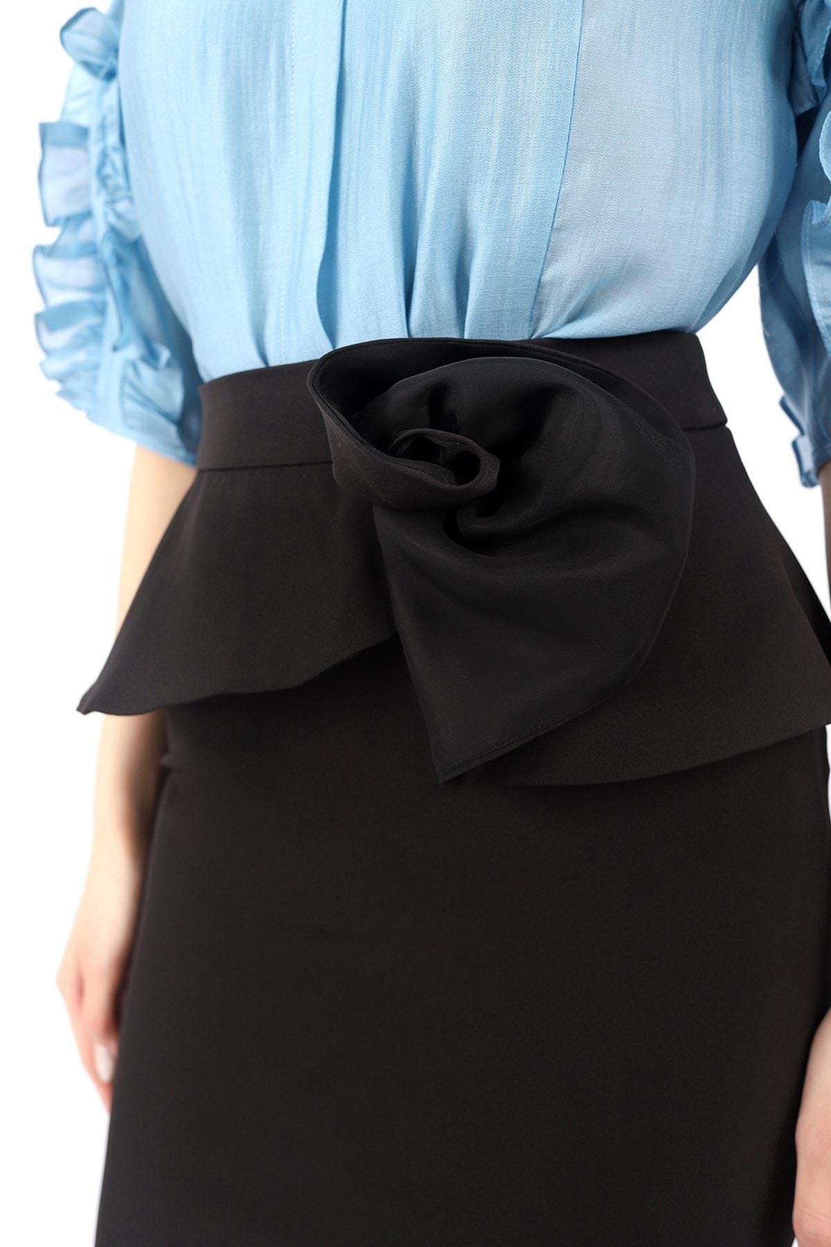 FJN3669 - Chân váy công sở vải gấm xốp dáng Xoè chân xếp nếp tạo kiểu khóa sườn - PANTIO