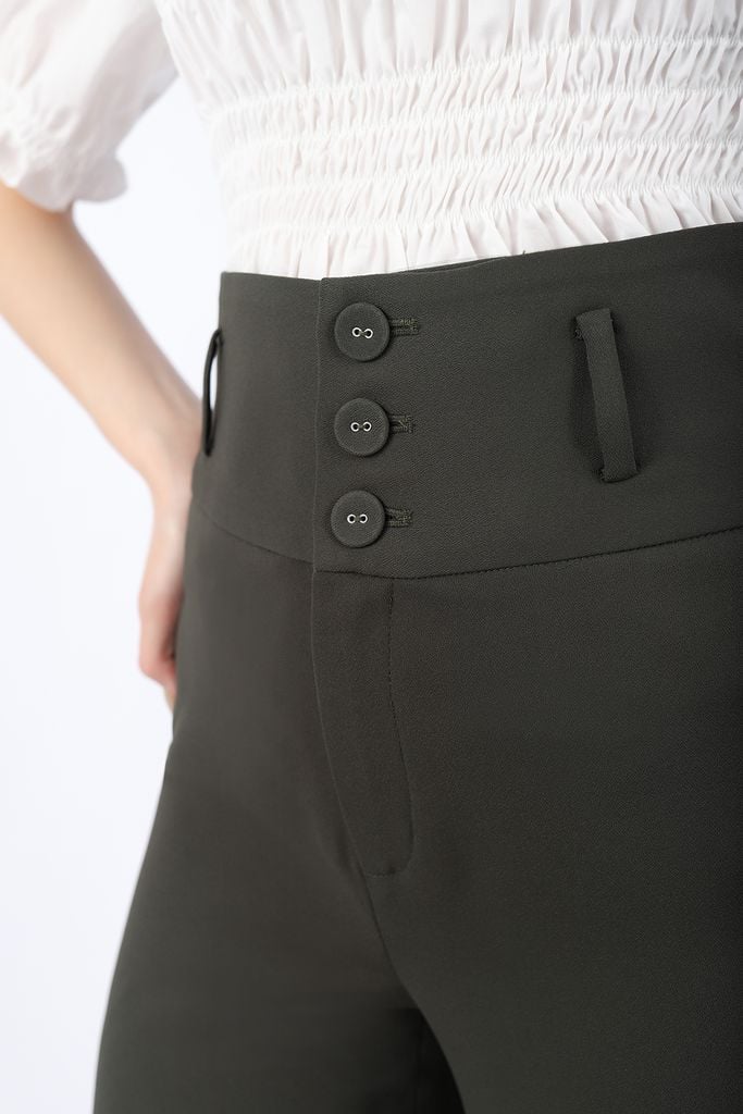 FAK31298 - Áo kiểu dạo phố vải thô dáng ôm cổ vuông thân chạy smocking tạo kiểu - PANTIO