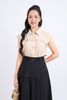 FAK31344 - Áo sơ mi kiểu công sở vải tuyp xy dáng suông cổ đức tay chờm cài khuy thân trước - PANTIO