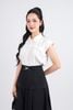 FAK31344 - Áo sơ mi kiểu công sở vải tuyp xy dáng suông cổ đức tay chờm cài khuy thân trước - PANTIO