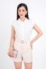 FQN3360 - Quần short dạo phố vải thô dày eo phối đai kim loại trang trí - PANTIO