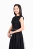 FAK31425 - Áo kiểu công sở vải linen dáng ôm cổ tròn vai chờm thân áo xếp nhún tạo kiểu thân sau phối khoá tạo kiểu - PANTIO