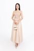 FAK31425 - Áo kiểu công sở vải linen dáng ôm cổ tròn vai chờm thân áo xếp nhún tạo kiểu thân sau phối khoá tạo kiểu - PANTIO