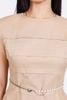 FAK31425 - Áo kiểu công sở vải linen dáng ôm cổ tròn vai chờm thân áo xếp nhún tạo kiểu thân sau phối khoá tạo kiểu - PANTIO