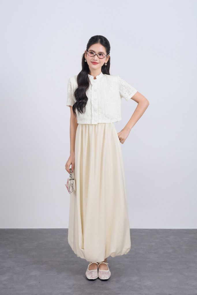 FJD31348 - Chân váy dài vải tơ dáng bí thời trang khoá thân sau - JAN.