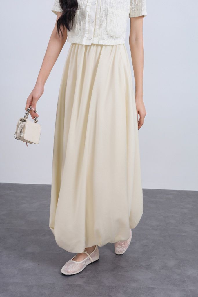 FJD31348 - Chân váy dài vải tơ dáng bí thời trang khoá thân sau - JAN.