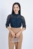 FQD51112 - Quần công sở vải thô đũi dáng Baggy cạp cao đính khuy trang trí thân quần phối ly bong tạo kiểu - PANTIO
