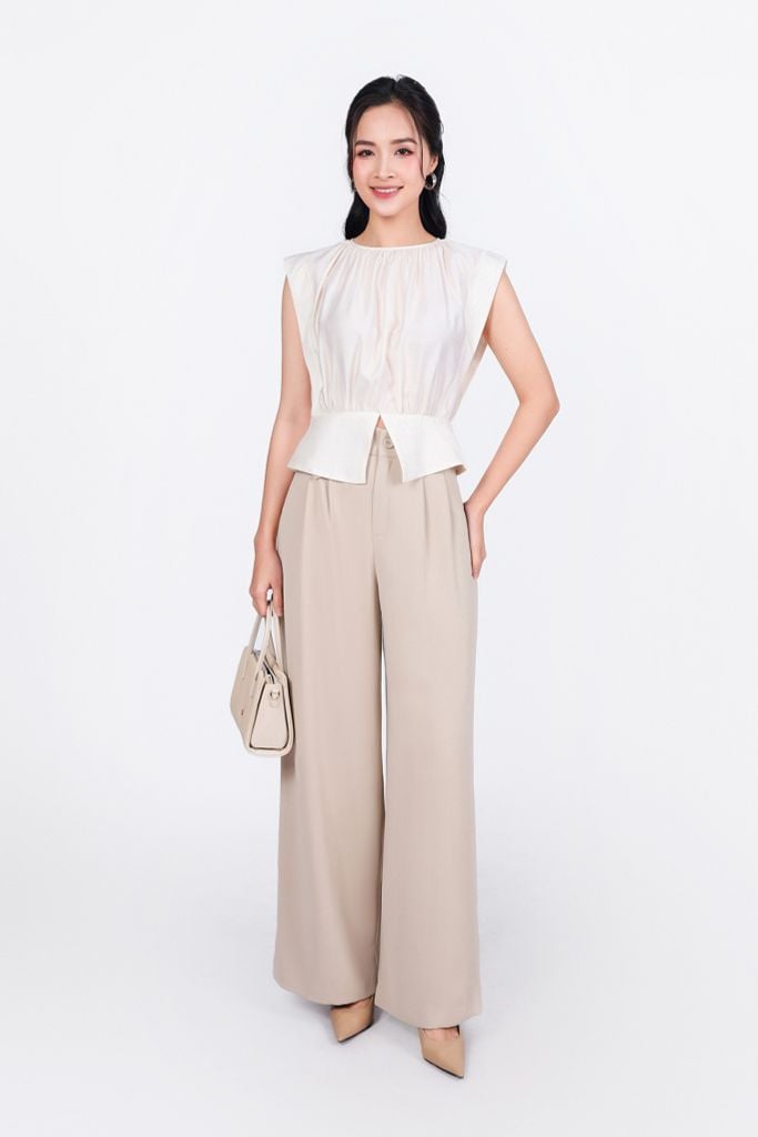 FQD51129 - Quần dài công sở vải tuypxy dáng suông ống đứng khoá thân trước - PANTIO