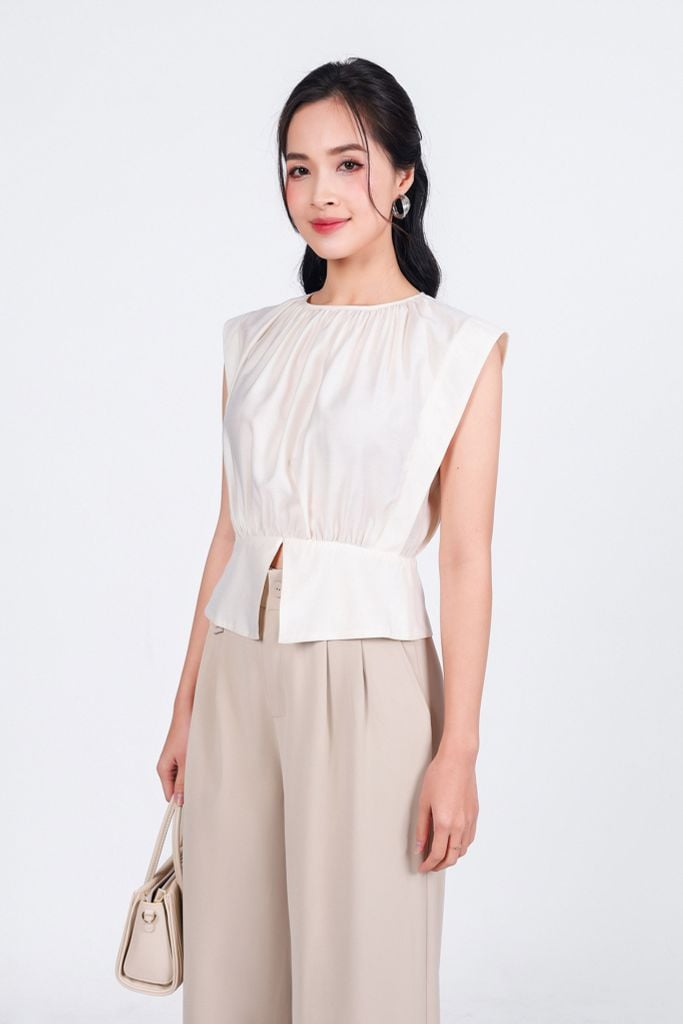FQD51129 - Quần dài công sở vải tuypxy dáng suông ống đứng khoá thân trước - PANTIO