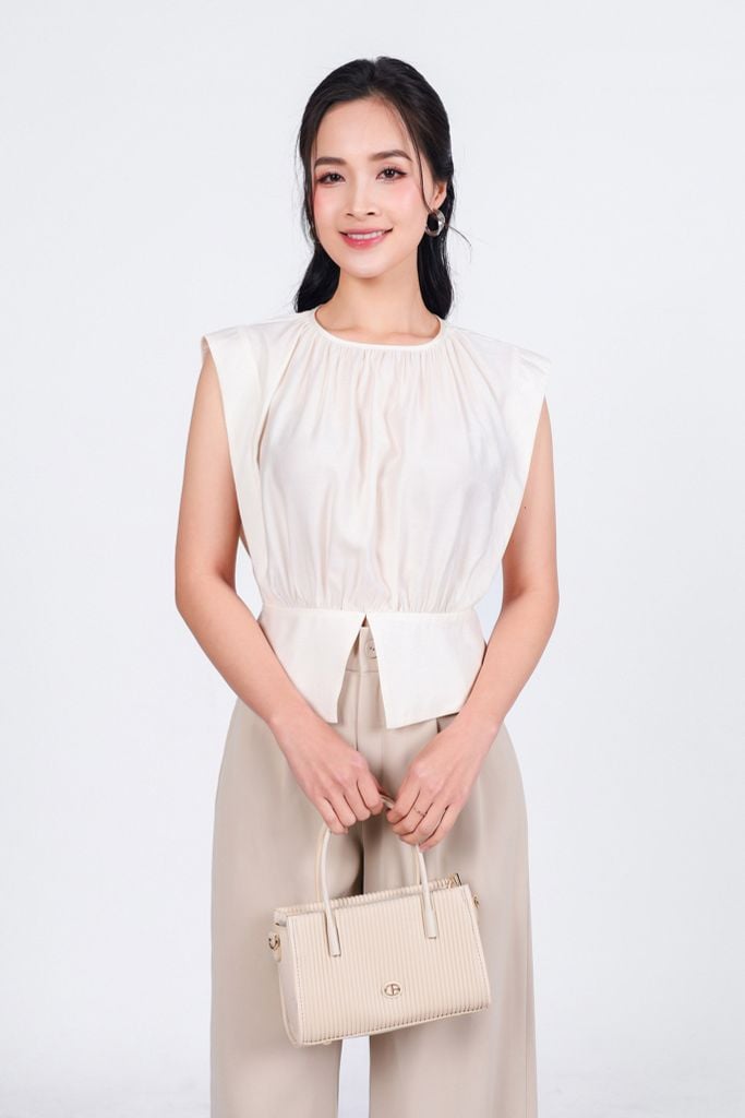FQD51129 - Quần dài công sở vải tuypxy dáng suông ống đứng khoá thân trước - PANTIO